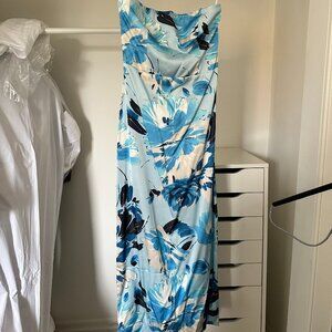 Abercrombie Floral Maxi Dress - Strapless Satin - Size Small - Never Been Worn